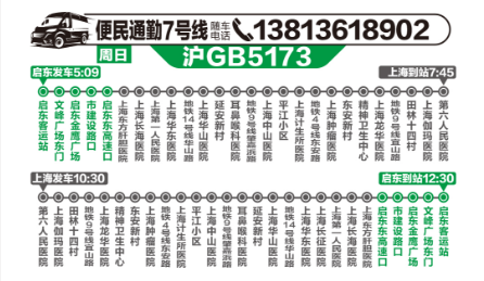 今天起，启东至上海便民通勤班线调整！