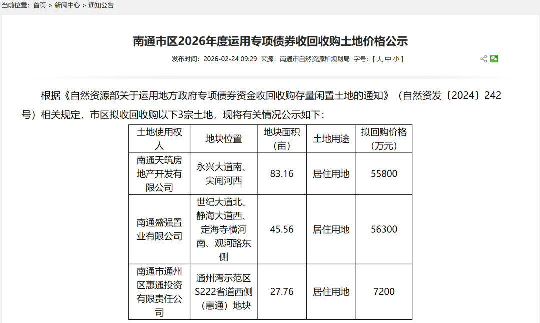 突然！南通超低密住宅地块，被官方回收！